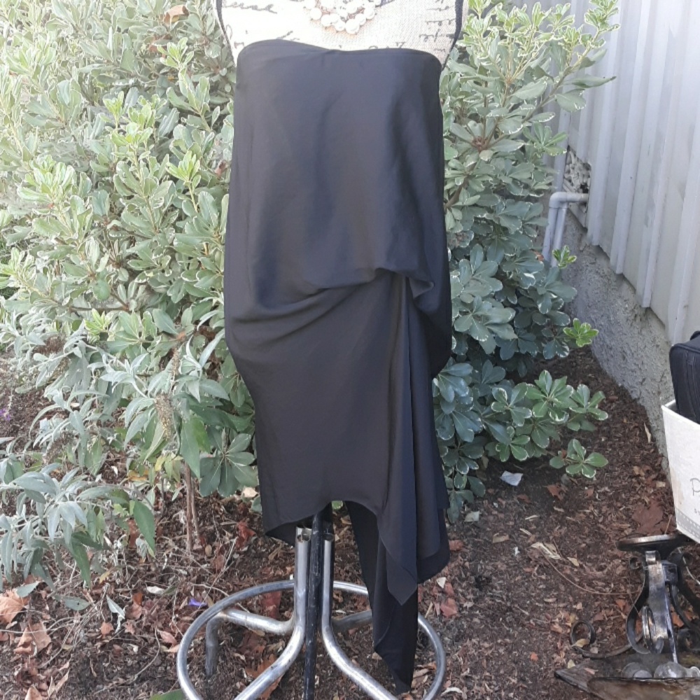 BCBG Max Azaria strapless asymmetrical LBD